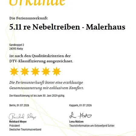 Feriehus Reetdorf Geltinger Birk Malerhaus Nebeltreiben *